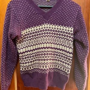 Vintage Shetland wool v-neck sweater